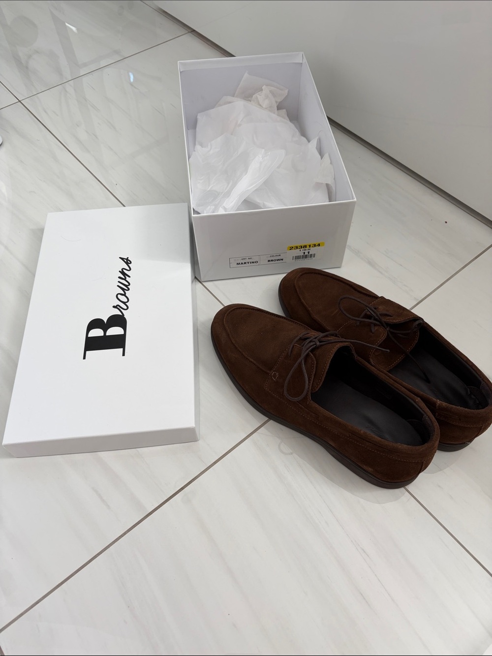 New in box: brown leather size 11 men’s shoes from Brown’s